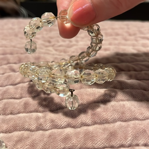 Vintage estate crystal bead choker necklace and coil bracelet - Picture 2 of 4